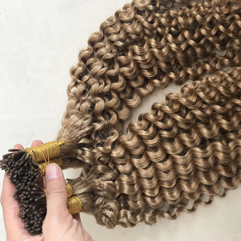 Deep Wave I Tip Human Hair Extension Ombre Pre Bonded 30inch Blond Keratin Nail Fusion Remy Hair Extensions Virgin Thicken hair extensions