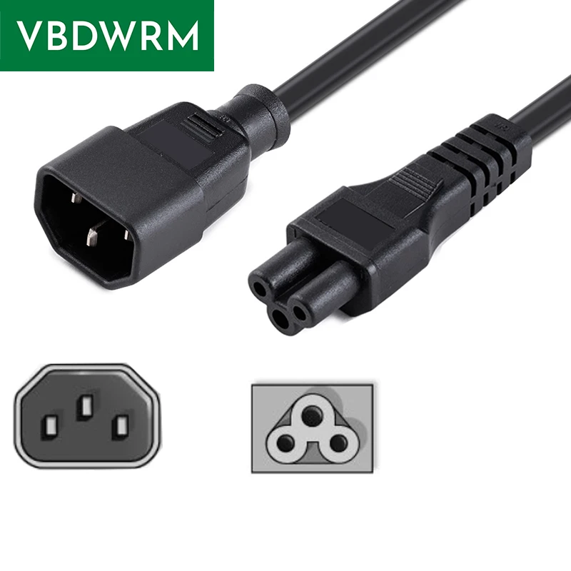 C5 to C14 Mains Power Cord IEC 60320 C14 to IEC 60320 C5 Power Adapter Converter Cable 1.5M 3X0.75mm2 Copper conductor
