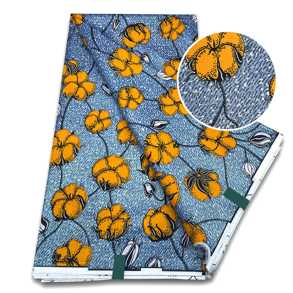 

Real Hollandais Dutch Dye For Super Fabric Veritable 100%Original Grand Gold Wax Ankara African Wax Prints Fabrics For Sewing