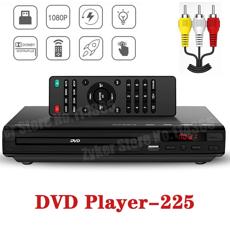 DVD 플레이어 홈 시어터 시스템, 멀티미디어 디지털 TV 디스크 플레이어, 지지대 DVD CD MP3 MP4 RW VCD DVD, HD 1080P 홈 225  Best Top5