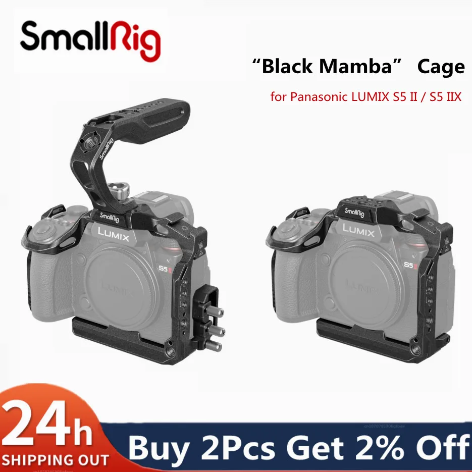 Kit Gabbia Smallrig "Black Mamba" Per Panasonic Lumix S5 Ii 4024 4023