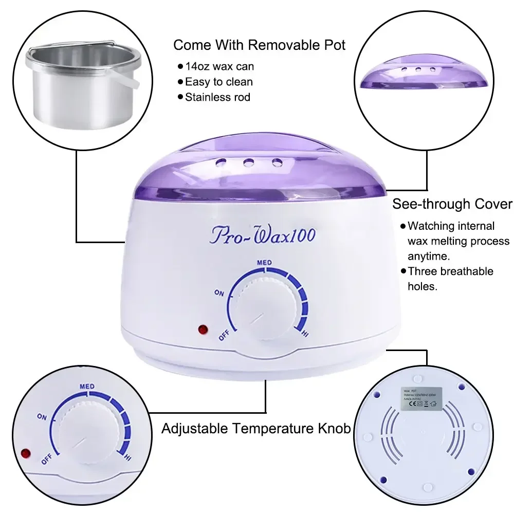 Wax Heater Depilatory Epilator Hair Removal Machine Wax-Melt Waxing Kit Paraffin Heater Wax Beans Bead Heating Machine 500CC 4