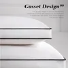 Feather Down Pillows Queen Size Set of 2, Luxury Hotel Collection Bed Pillow 2 Pack, Down Surrounded Gusseted Pillows 20x30 3