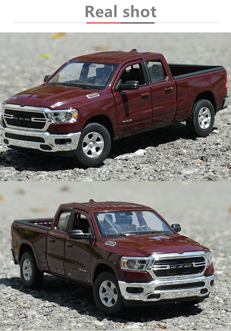 1/27 DODGE RAM 1500 Diecast Pickup Model Simulation Alloy Metal Toy Off-road Vehicles Car Model Simulation Decoration Kids Gift hotwheels cars