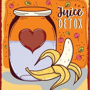 빈티지 레트로 스타일 주스 해독 클래식 주석 문짝 사인, 금속 플라크