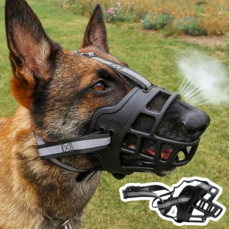 Dog Muzzle Soft Glue Adjustable Anti-biting Chewing Breathable Durable Strong Basket Mask