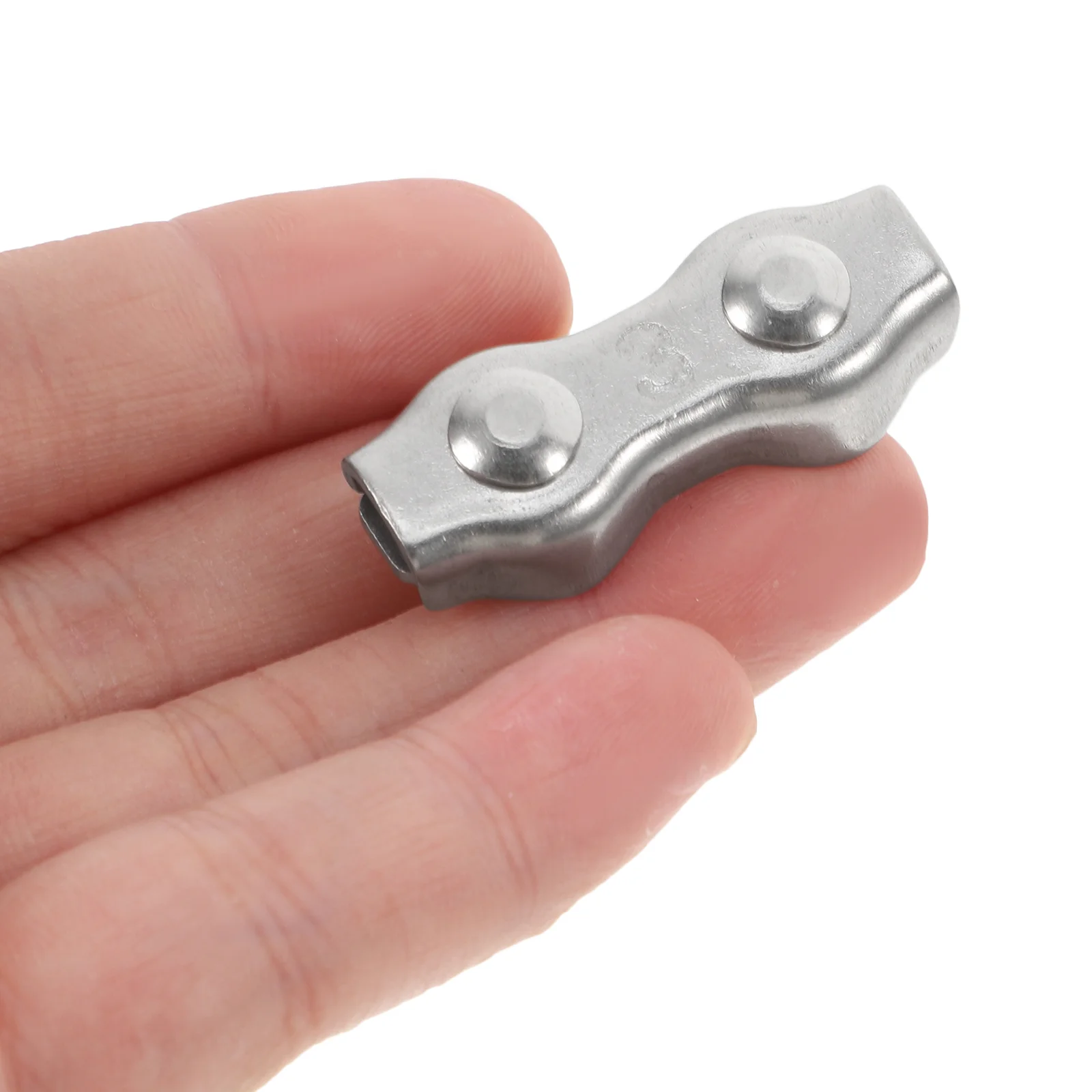 24 pcs Stainless Steel Double Clip Wire Rope Clamps Electric Fence Wire Connector Cable Clips For Indoor Outdoor Post Cable Cla