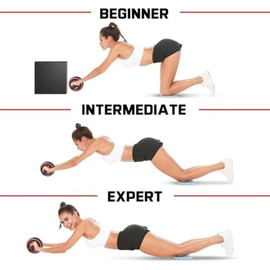 Ab Roller Wheel with Knee Pads, Core Workout Fitness Exercise Equipment for Abs and Full-body Training at Home, Ab Wheel for Str