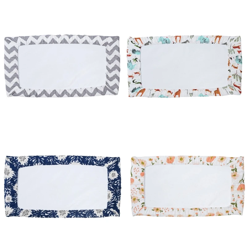 Baby Changing Pad Cover Floral Print Fitted Crib Sheet Infant or Toddler Bed Nursery Unisex Diaper Change Table Sheet