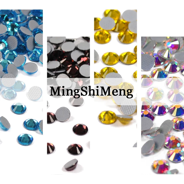 SW Diamante Effect Color 8big 8small Facets NO Hot Fix Rhinestones Glass  Flatback Nail Art Rhinestone