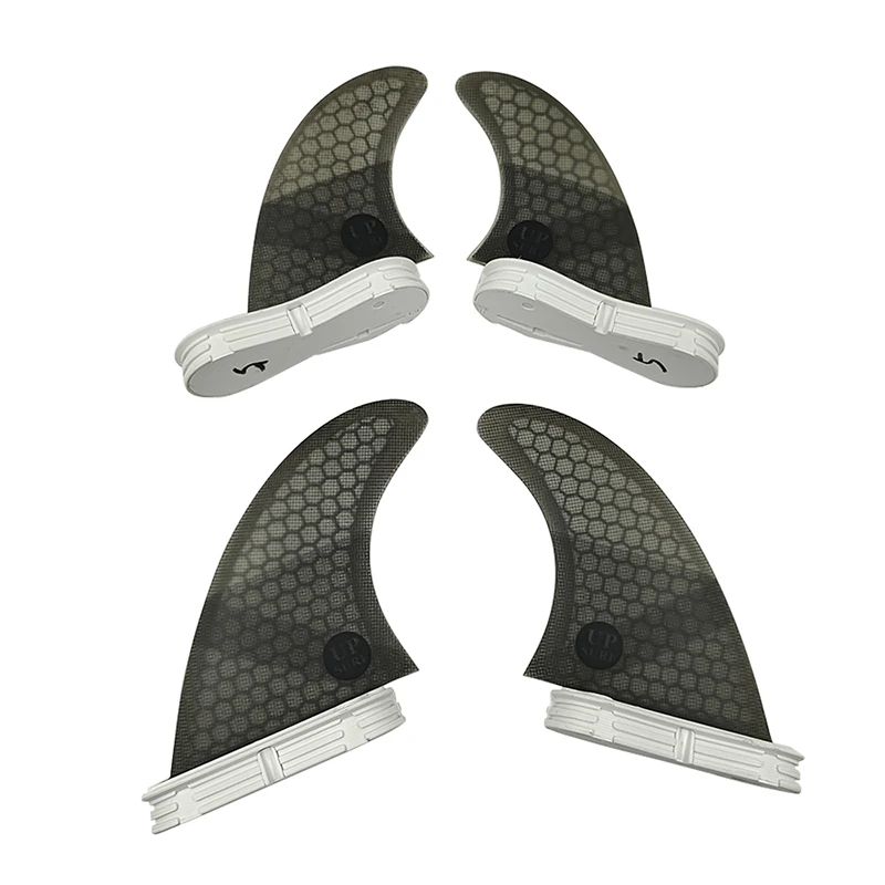 Surfboard Double Tabs 2 M+GL Grey Color Quad Fin Set Surf Board Fins Honeycomb Fibreglass For Sup Accessories