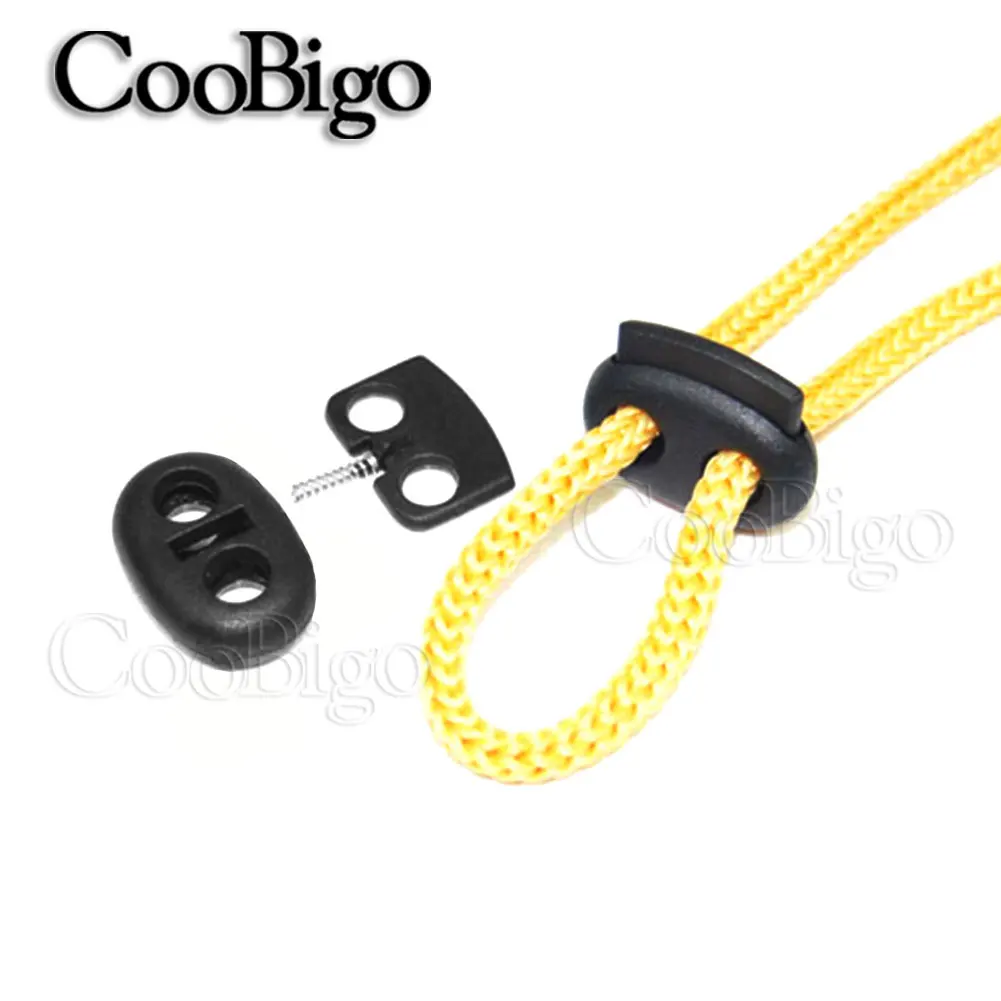 12pcs cord lock stopper Plastic Cord Lock Stopper Toggle Clip Block Retainer Drawstring Elastic Lanyard Paracord Rope Garment Bag Accessories