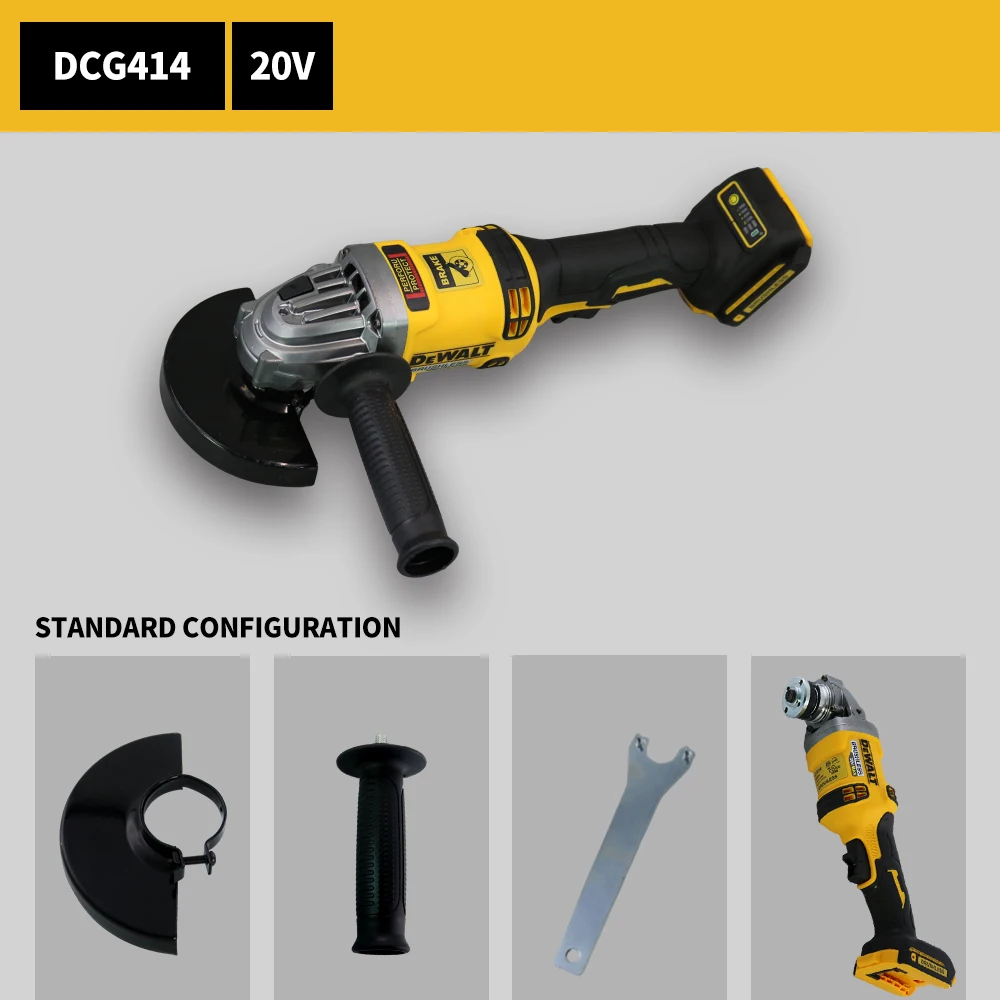 DEWALT Angle Grinder 20V Battery Cordless Cutting Machine Bare Tool 100mm/125mm Rechargeable Brushless Portable Polisher 2