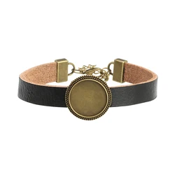 Elegant Leather Bracelet Base for Custom DIY Jewelry Creations (Antique Bronze)