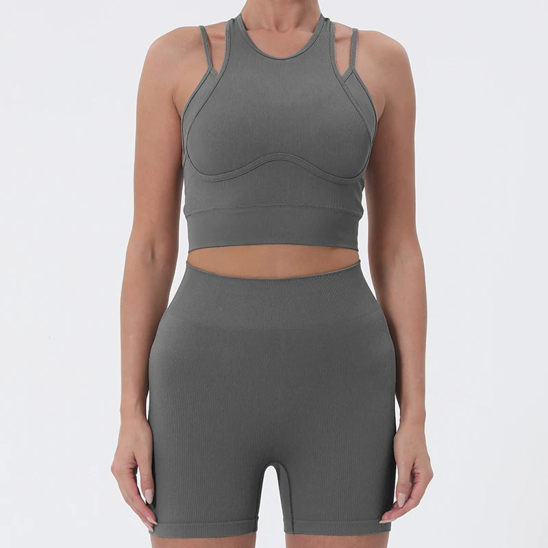 LMTD Yoga Sport Sets Fitness Sportwear Women 2 pieces Set Women's Tracksuit Sport Bra High Waist Leggings