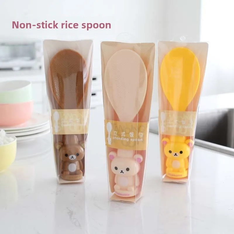 Cute Korean style upright Rilakkuma non-stick rice spoon, durable and non-deformable rice spoon, non-stick