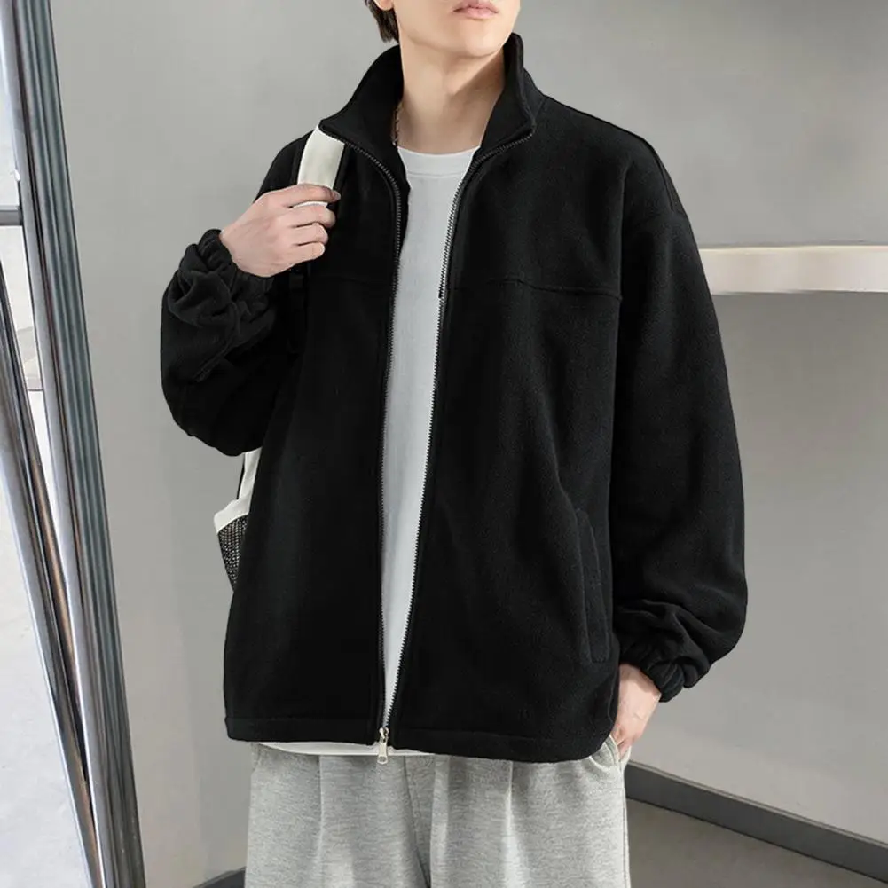 

Мужская однотонная куртка, легкая стильная зимняя куртка на молнии, с воротником-стойкой, с разрезами по бокам, уличная одежда