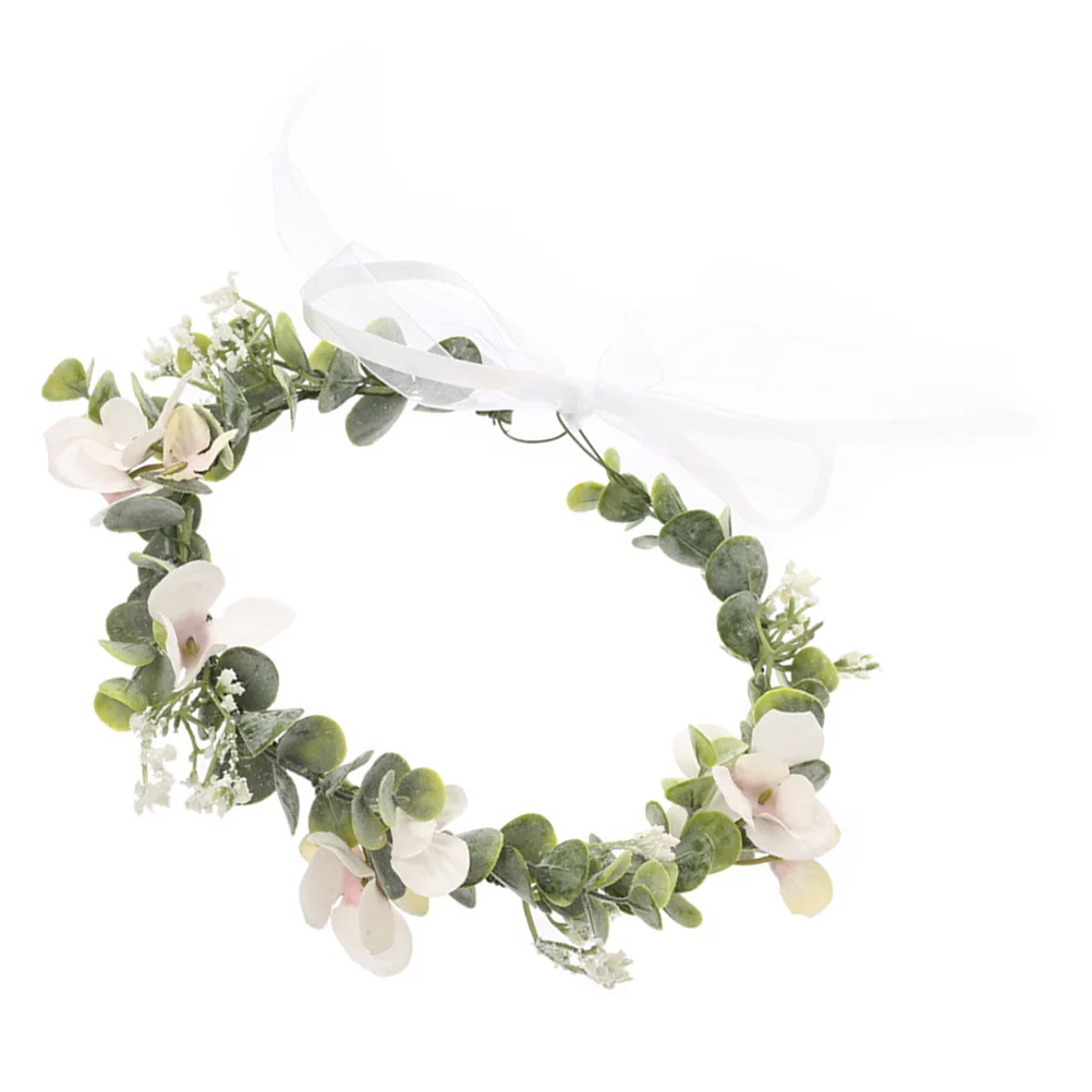 

Headdresses For Girlfriend Tiara Headband Floral Bride Artificial Flocking Exquisite Flower Crown White Crowns for Women Miss