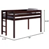 Contemporary Twin Low Loft Bed with End Ladder Solid Wood Cherry Slats Assembly Required Space Saving Kids Furniture 3