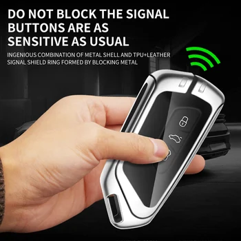 Custodia per chiave a distanza per auto in lega di zinco Shell per VW Volkswagen Golf 8 MK8 per Skoda Octavia A8 SEAT Leon MK4 custodia protettiva Fob - Custodia per chiave a distanza per auto in lega di zinco Shell per VW Volkswagen