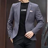 2024 New High-quality M-4XL All Fit Slim Fashion Handsome All Fashion Suits British Casual Solid Color Small Suit  M-4XL 3