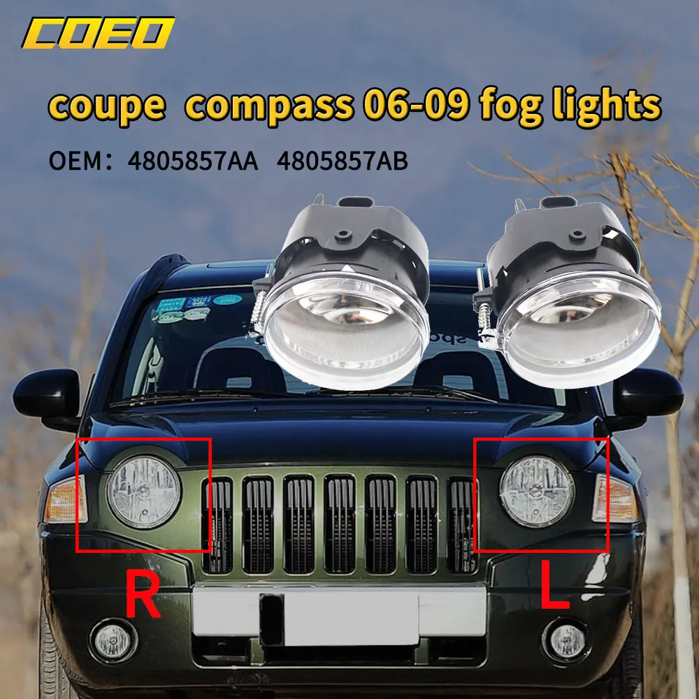 

Auto Front Bumper Fog Light Lamp Assembly For Dodge Chrysler Caliber Jeep 2006-2009 4805857AA 4805857AB