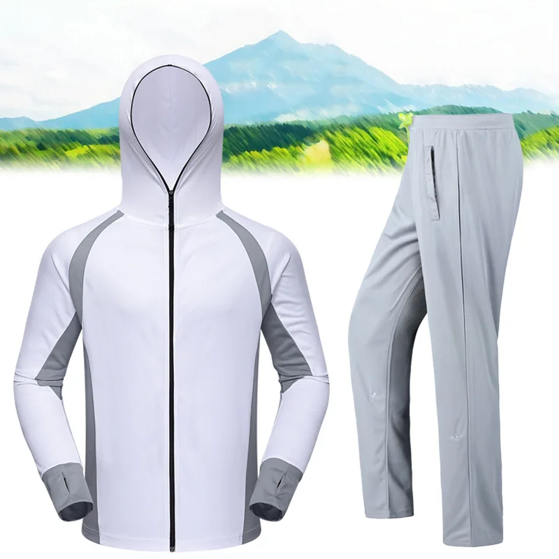 New Clothes Fishing Shirt Jacket Ice Silk Quick Dry Sports Clothing Sun  Protection Face Neck Anti-uv Breathable Fishing Hooded