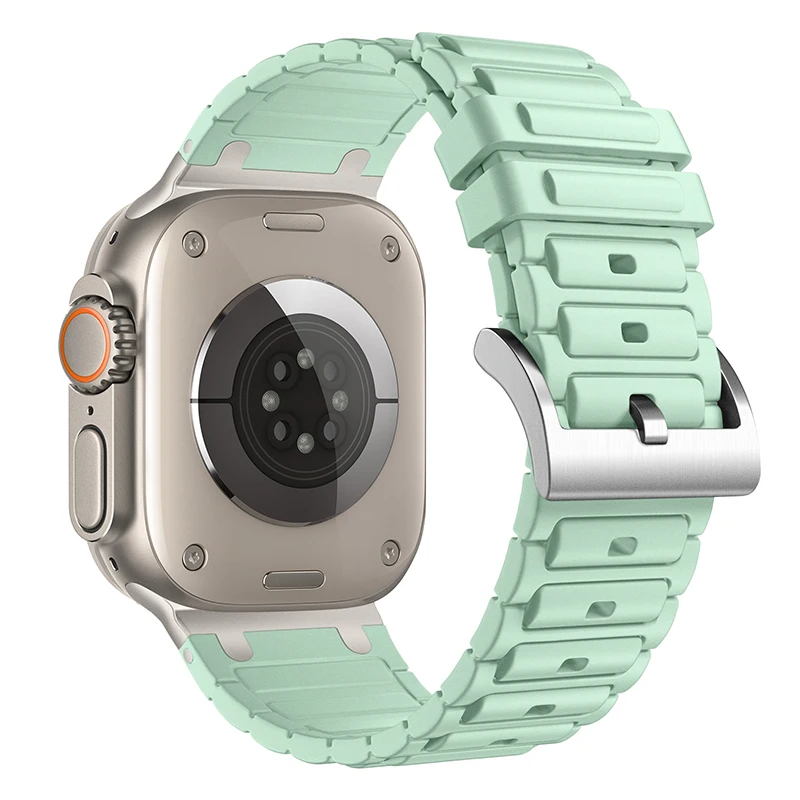 Enhanced Metal and Silicone Apple Watch Band - Universal Fit