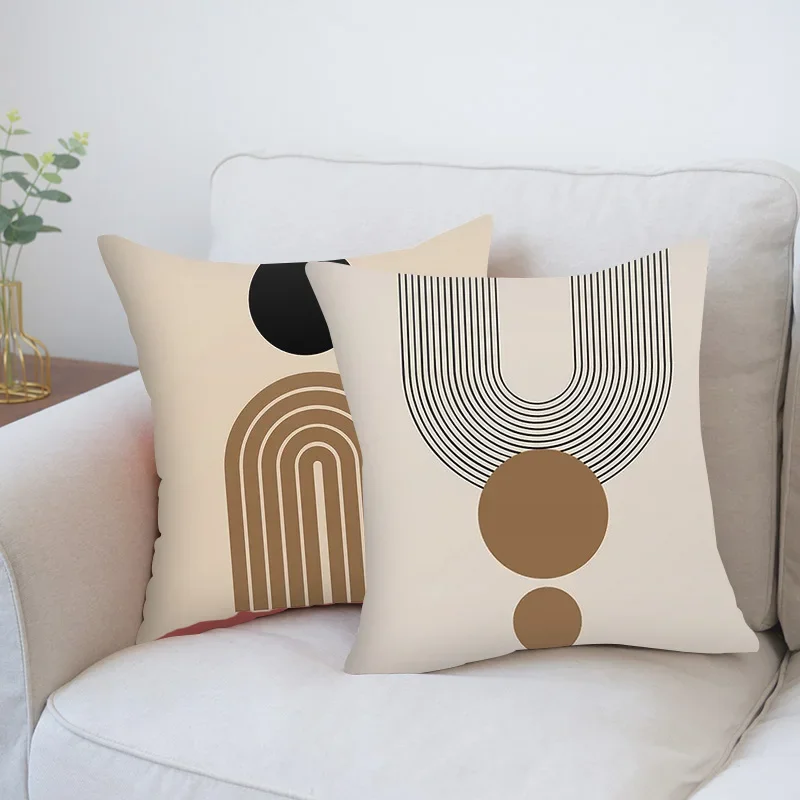 Throw Pillow Cover Cushion Covers Pillow Case Pillow Covers Cushion Cover Creative Abstract Line Pattern Cushion Cover Home Decor Pillowcase Sofa Decoration Bird Peach Skin