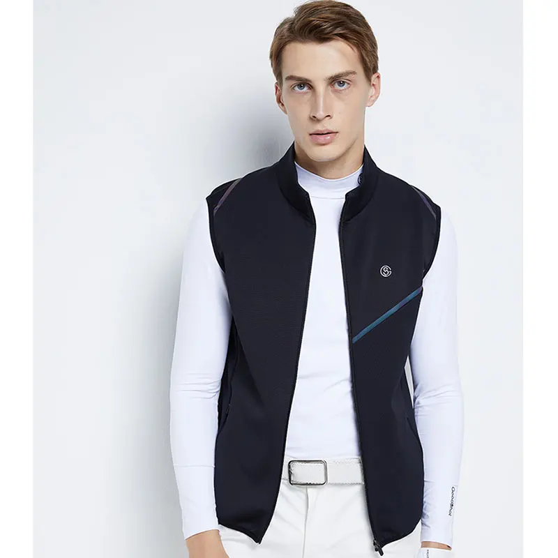 

GS Fall Winter Golf coat vest stand collar plus fleece outdoor sports apparel Technology Thermal vest high quality golf apparel