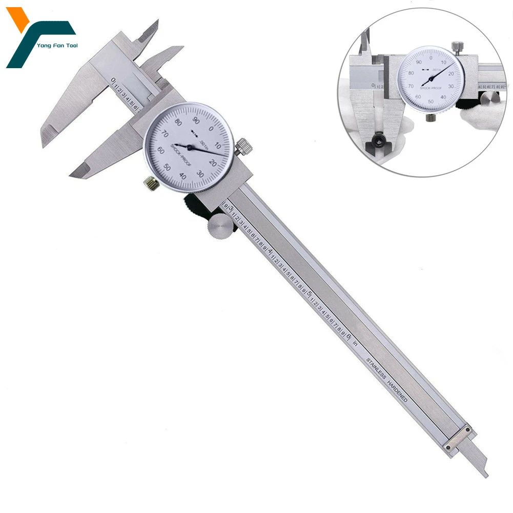 150mm Dial Caliper Vernier Caliper 0.01'' High Precision Industry Dial