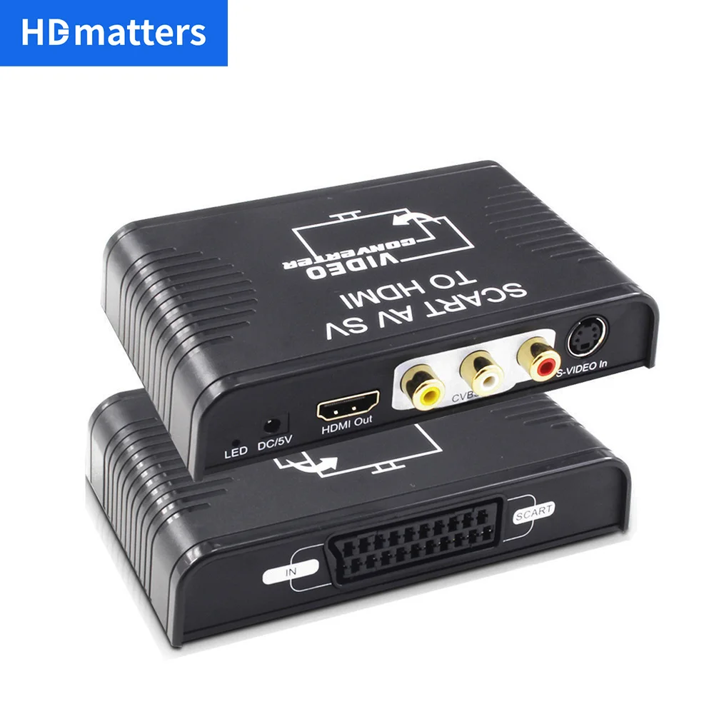 Gangster Tranen Super goed S-video Composite Av Scart To Hdmi Converter Switch Box 3-in-1 Scart+s-video+composite  Av Rca To Hdmi Converter - Audio & Video Cables - AliExpress