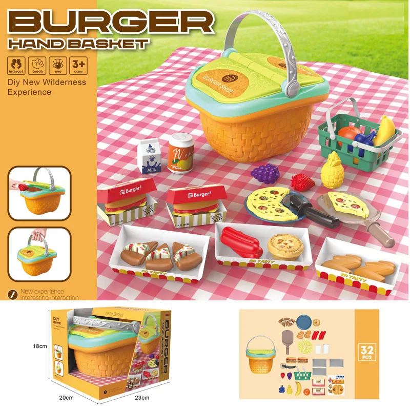 Kids Kitchen Playset With Musics&Lights Color Changing Play Foods Pretend Play  Oven Portable Pinic Basket Toys For Boys Girls - AliExpress