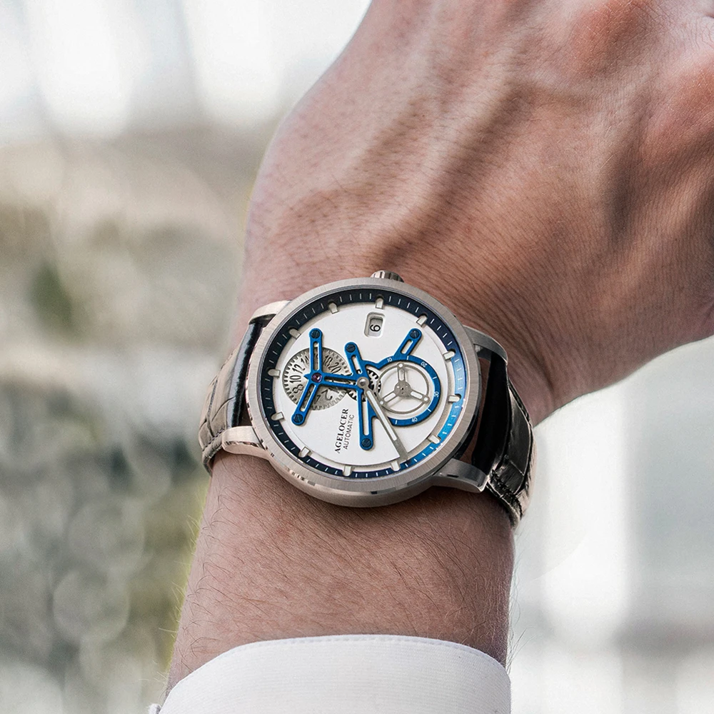 Agelocer-メンズ自動機械式時計,ビジネススペース,高級時計 - AliExpress