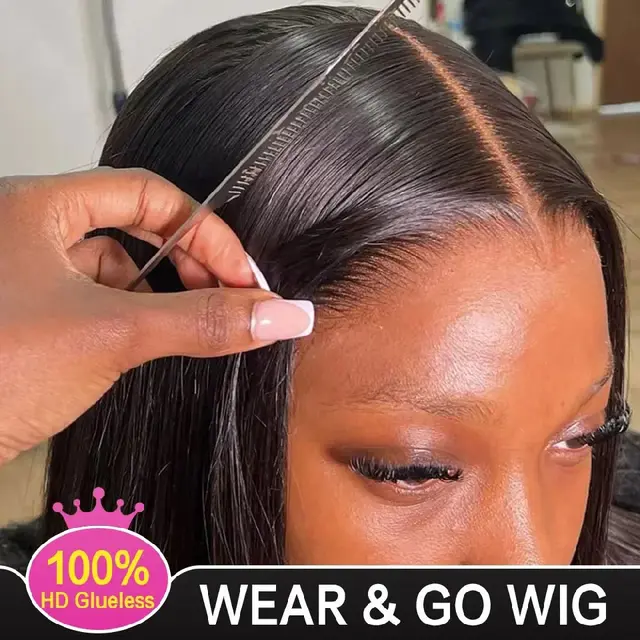 Wear And Go 5x5 9x6 Straight Glueless Wig Human Hair Ready To Wear Brazilian Lace Front Closure Wigs For Black Women Preplucked 1