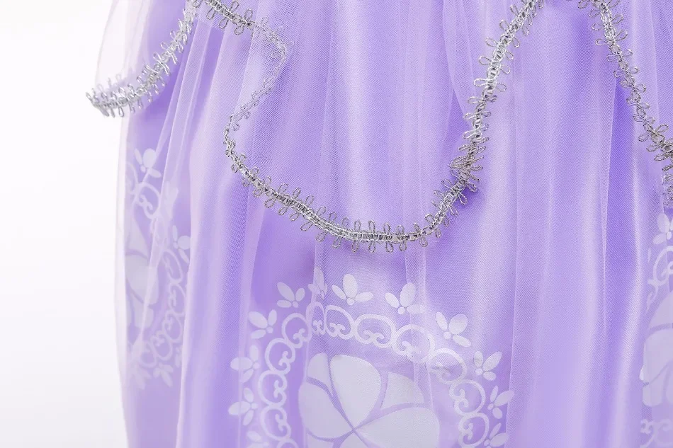 Cartoon Sophia die Erste Anime Kostüm Mädchen Prinzessin Kleid Floral Floral Applikationen Ballkleid Kinder Karneval Sofia Cosplay Roben – Detail 14
