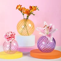 Mini Colorful Sphere Glass Bubble Vase for Flower Arrangement Cute Bud Vase Sphere Glass Art Flower Ware Home Decor 2