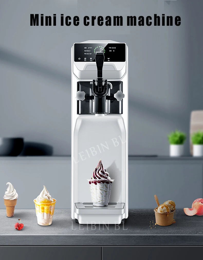 Description Picture 3 of itemUpscale commercial mini soft ice cream maker frozen Yogurt Machine Single Flavor Countertop Gelato Sorbet Vending Machine