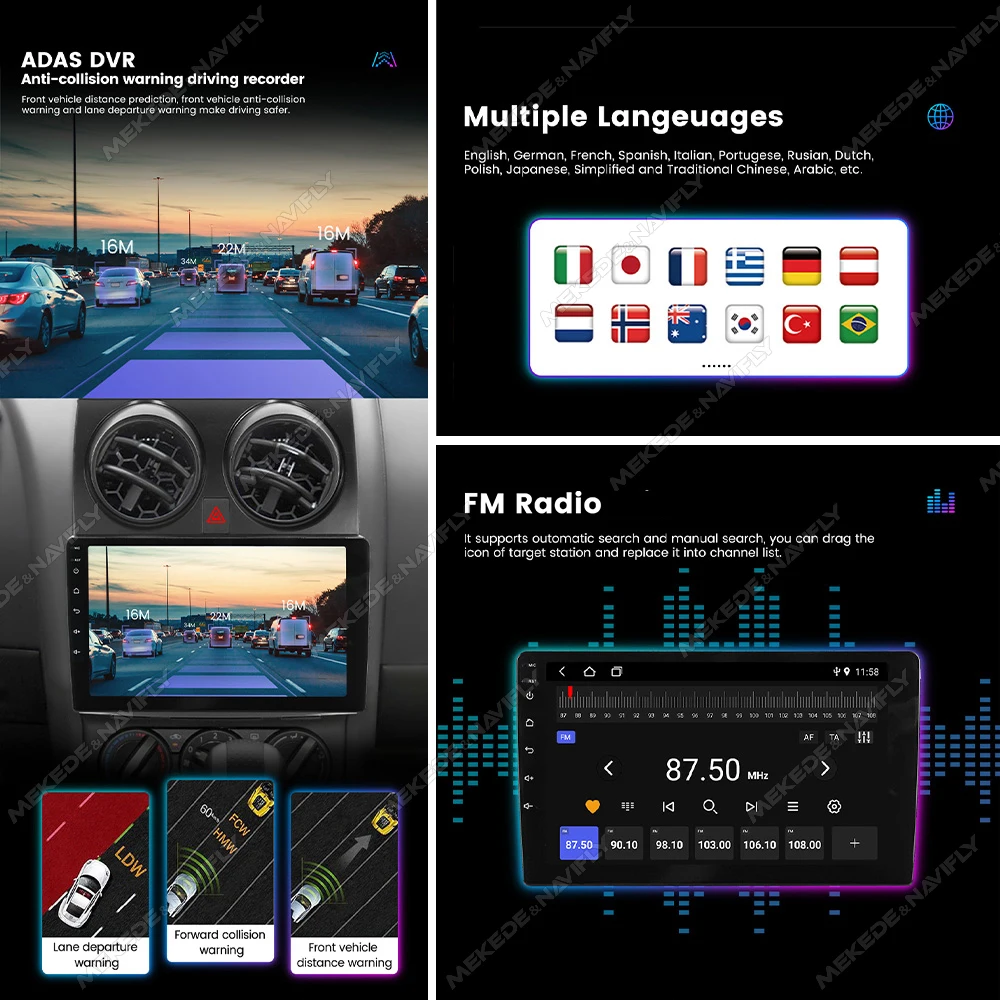 MEKEDE & Navidad Android 14 inalámbrico Carplay Auto para KIA Morning Picanto 2017-2020 Radio de coche reproductor de vídeo Multimedia 1 Din GPS BT 6