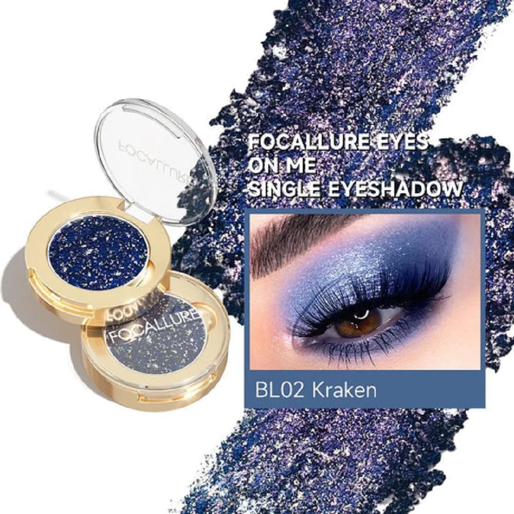 FOCALLURE Glitter Eyeshadow Palette Chameleon Monochrome Metallic Shiny Pigment Shimmer Eye Shadow Powder Women Makeup Cosmetics images - 6