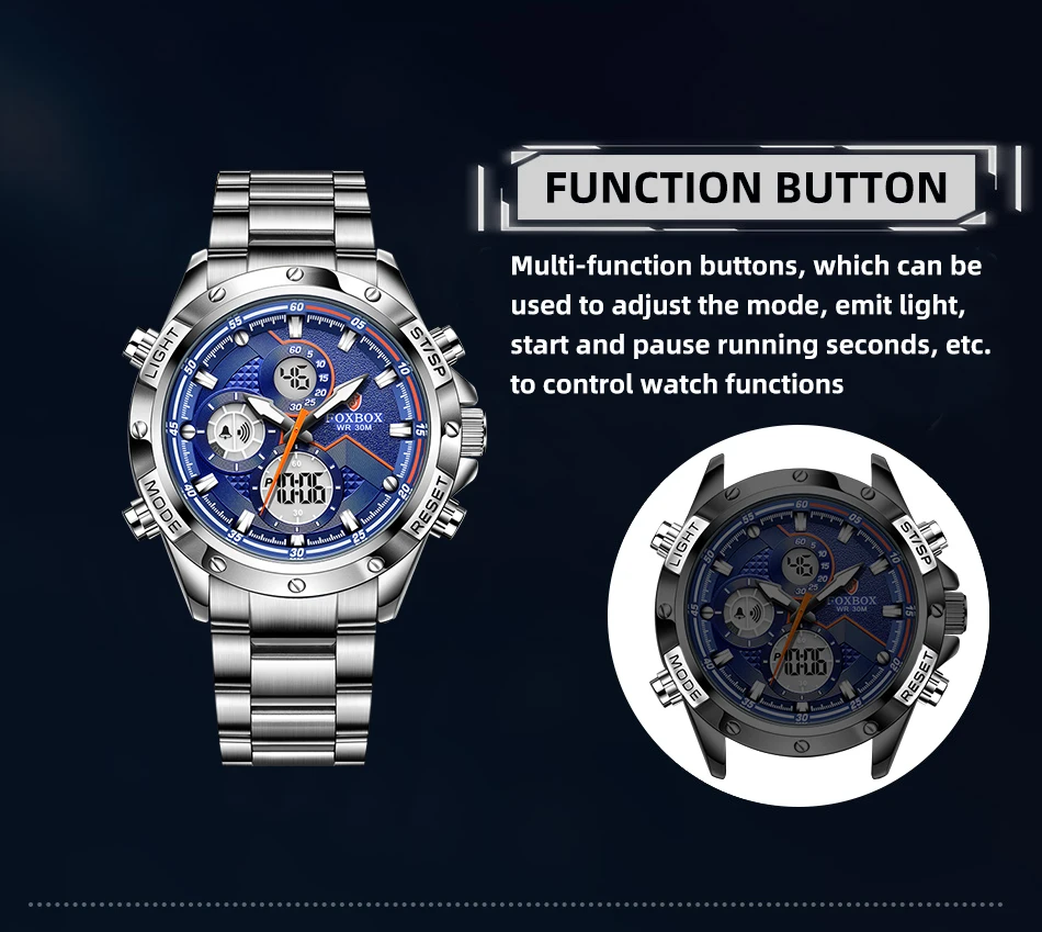 LIGE Sport Watch for Men Stainless Steel Quartz Watches 3Bar Waterproof Wristwatch Luminous Chronograph Clock Relogio Masculino