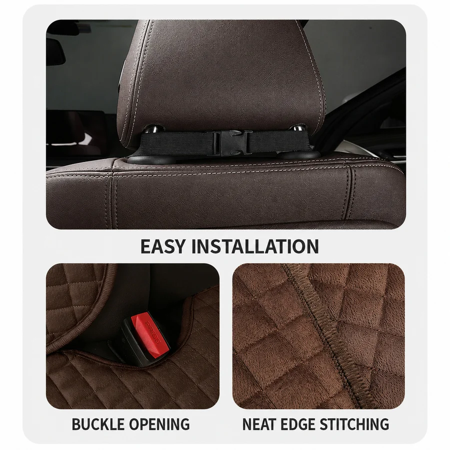 Breathable All-Season Car Seat Cover Set with Full Wrap Coverage and Cushioned Mats