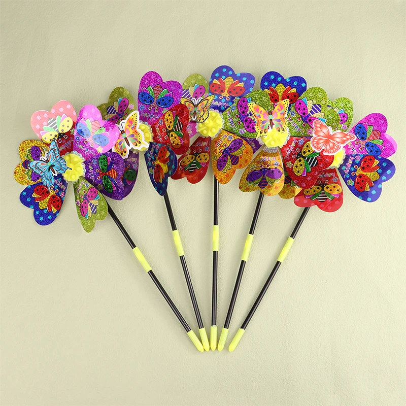 1Pc Cartoon Animal 3D Pinwheel Colorful Sequin Windmill Home Garden Decoration Wind Spinner Whirligig Yard Decor Outdoor Kid Toy wind spinner toys