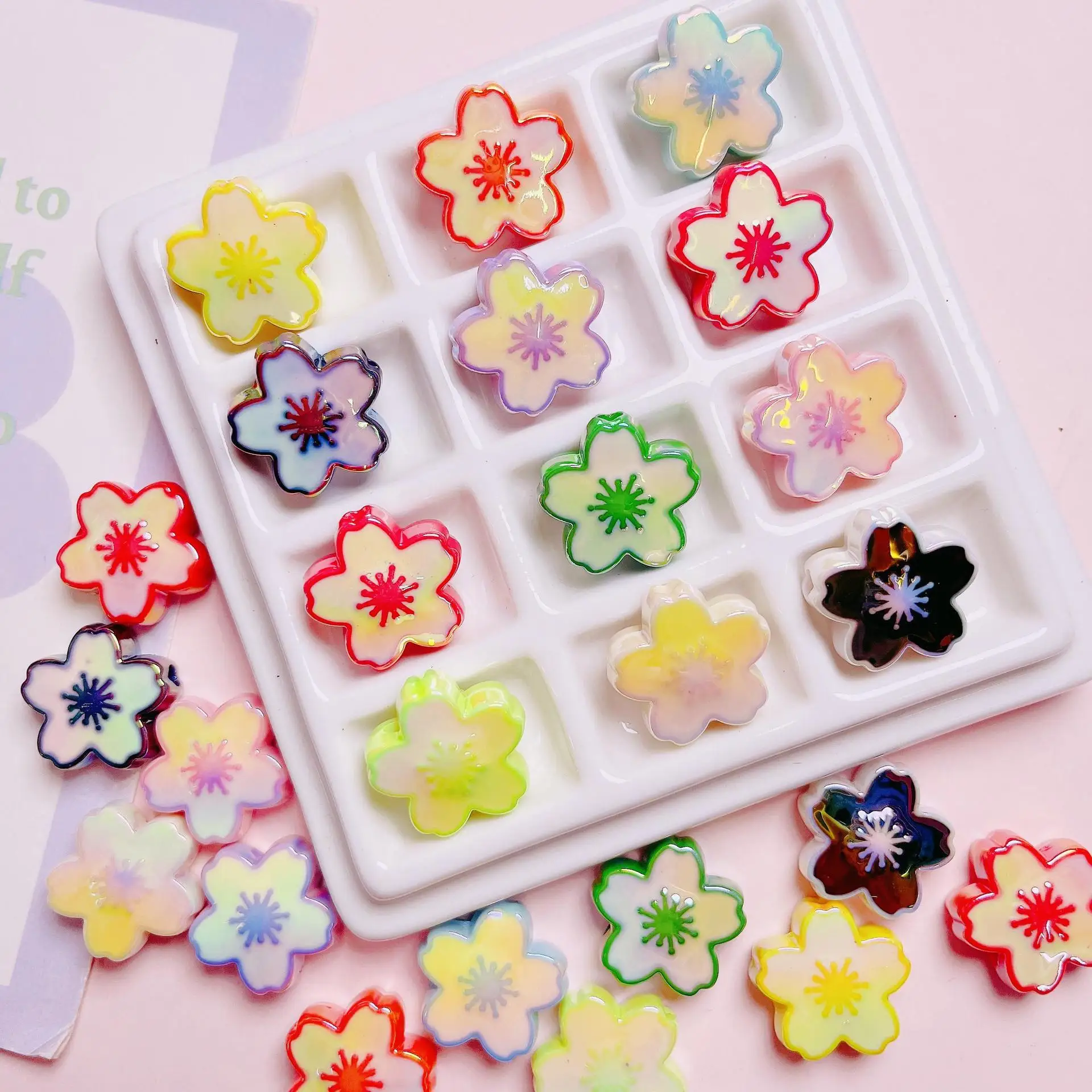 

10pcs/lot Flower Round Bead Diy Mirror Handmade Ornaments Accessory Candle Holder Lampshade Decorative Craft