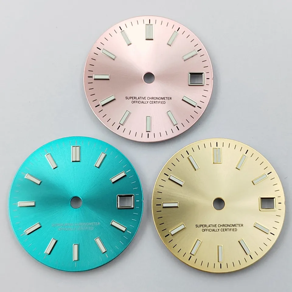 Quadrante Orologio 29mm Tandorio Per Movimento Seiko NH35 NH36 – Lume Verde, Corona 3H/3.8H/4.1H