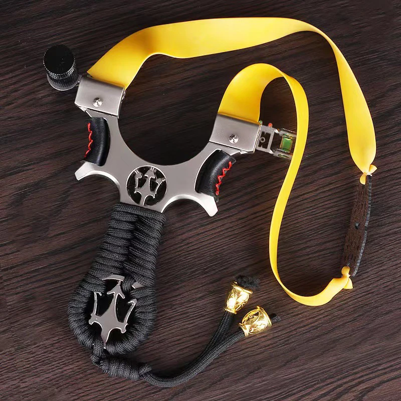 Laser Aiming Metal Slingshot for New Player Professional Slingshot Powerful Alloy Bow Shooting Outdoor Hunting Sling Shot steel slingshot
