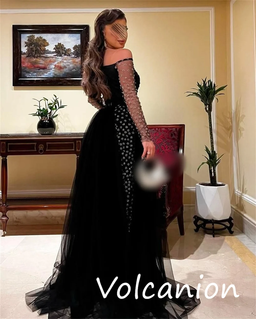 فستان سهرة ترتر مخصص فاخر