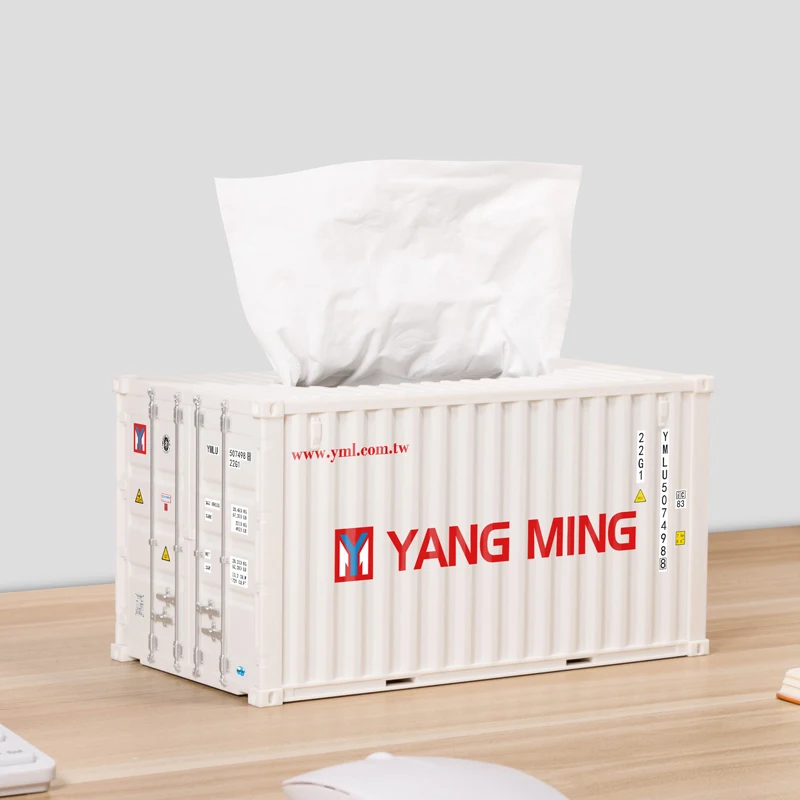 diecast truck Shipping Container Model Tissue Boxes Desktop Paper Holder Storage Napkin Case Organizer Ornament Craft Diecast Container Box toy boats Diecasts & Toy Vehicles