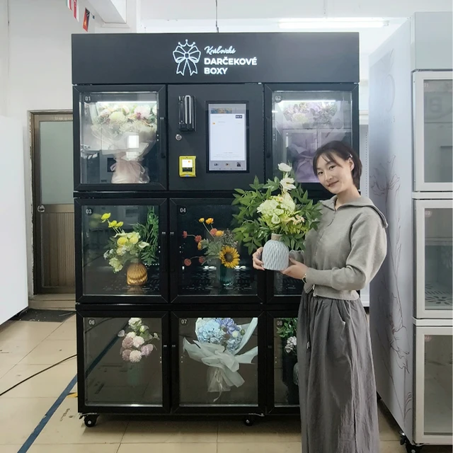 Distributeur automatique de fleurs commercial avec réfrigération pour fleurs fraîches 1