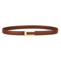 Ceinture en cuir véritable pour femme ; ceinture de taille tendance en peau de vache ; boucle lisse polyvalente ; Ceinture de décoration de robe 2025 pour 5